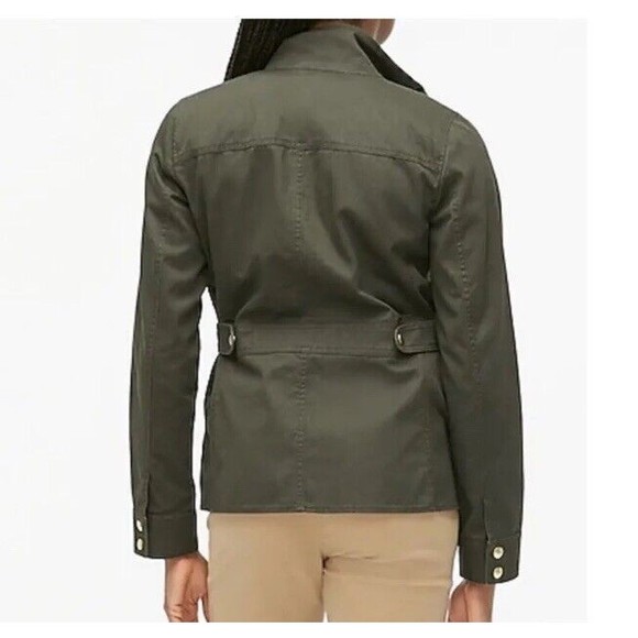 J. Crew Resin Coated Twill Field Olive Green Jacket XS Women’s - Picture 4 of 15